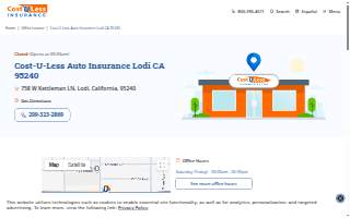 Cost-U-Less Insurance of Lodi website