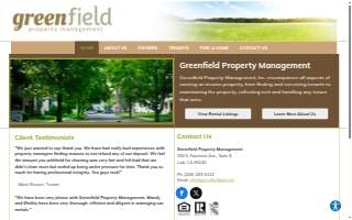 Greenfield Property Management website