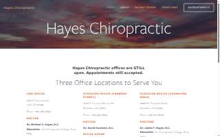 Hayes Chiropractic Offices website