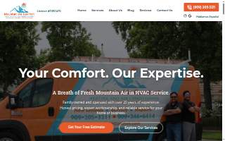 Mountain Air Comfort Heating and Air Conditioning Redlands website