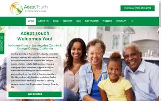 Adept Touch In-Home Care Services website