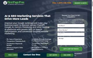 First Page Pros website