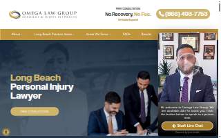 Omega Law Group Accident & Injury Attorneys of Long Beach website