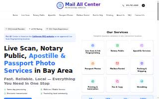 Mail All Center - Live Scan, Fingerprinting, Notary & Apostille of Los Altos website