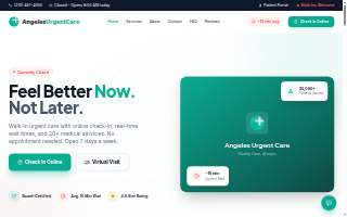 Angeles Urgent Care website