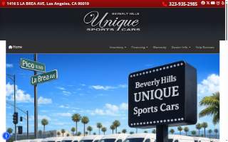 Beverly Hills Unique Sports Cars website
