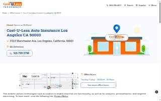 Cost-U-Less Insurance of Los Angeles website