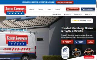 Service Champions Plumbing, Heating & AC website