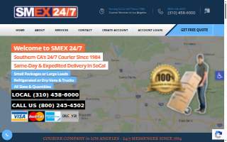 SMEX 24/7 Messenger Service website