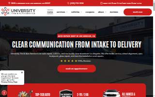 University Tire & Auto Service website