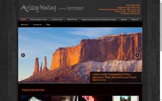 Artistry Printing website