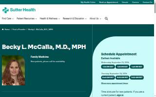 Becky L. Wallin, M.D. MPH website