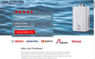 Just Tankless - Tankless Water Heater Experts website