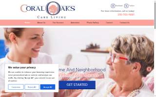 Coral Oaks Care Living website