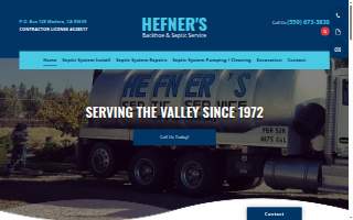 Hefner's Backhoe & Septic Services website