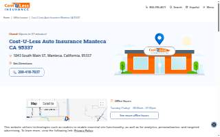 Cost-U-Less Insurance of Manteca website