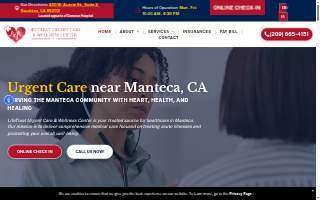 LifeTreat Urgent Care & Wellness Center of Manteca website