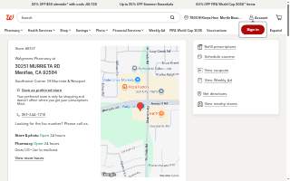 Walgreens Pharmacy website