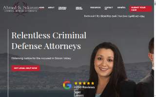 Ahmed & Sukaram, Criminal Defense Attorneys - Redwood City Office website