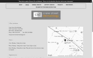 Crane Street Dermatology website