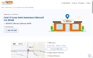 Cost-U-Less Insurance of Merced website