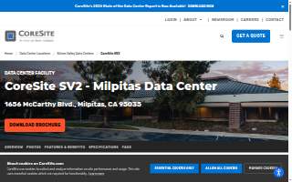 CoreSite Milpitas Data Center (SV2) website