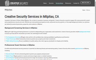Creative Security Company of Milpitas website