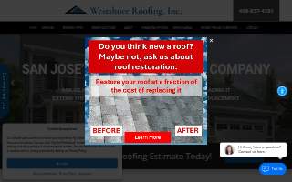 Westshore Roofing, Inc. of Milpitas website