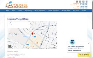 Coastal Dermatology and Plastic Surgery of Mission Viejo website