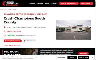 Crash Champions Collision Repair South County website