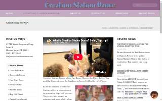 Creation Station Dance of Mission Viejo website
