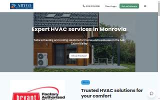 Aryco HVAC website