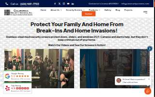 California Security Screens, Inc. website