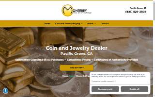 Monterey Gold & Coin Exchange website