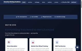 American Driving Academy of Marina website