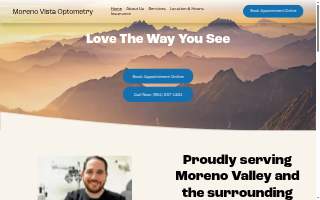 Moreno Vista Optometry website