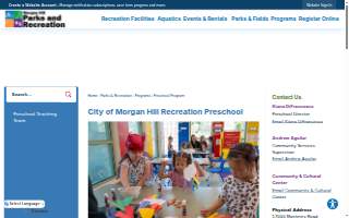City of Morgan Hill Recreational Preschool website
