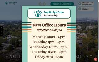 Pacific Eye Care Optometry website