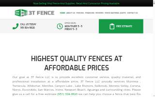 3T Fence LLC of Murrieta website