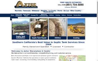 Aztec Excavation Inc. & Septic website