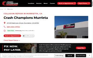 Crash Champions Collision Repair Murrieta website