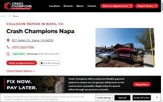 Crash Champions Collision Repair Napa website