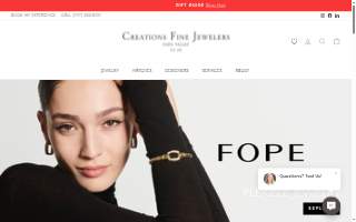 Creations Fine Jewelers website