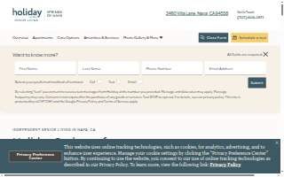 Holiday Springs of Napa website