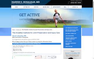 Harish S. Hosalkar, MD - The Hosalkar Institute for Joint Preservation and Injury Care website