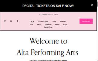 Alta Performing Arts website