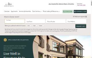 Atria Newport Beach website