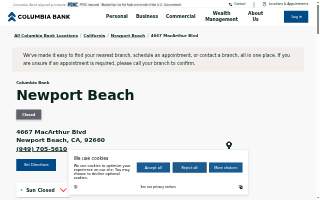 Columbia Bank of Newport Beach website