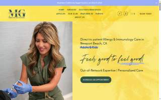 MG Allergy of Newport Beach website