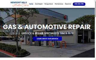 Newport Hills Auto Care website
